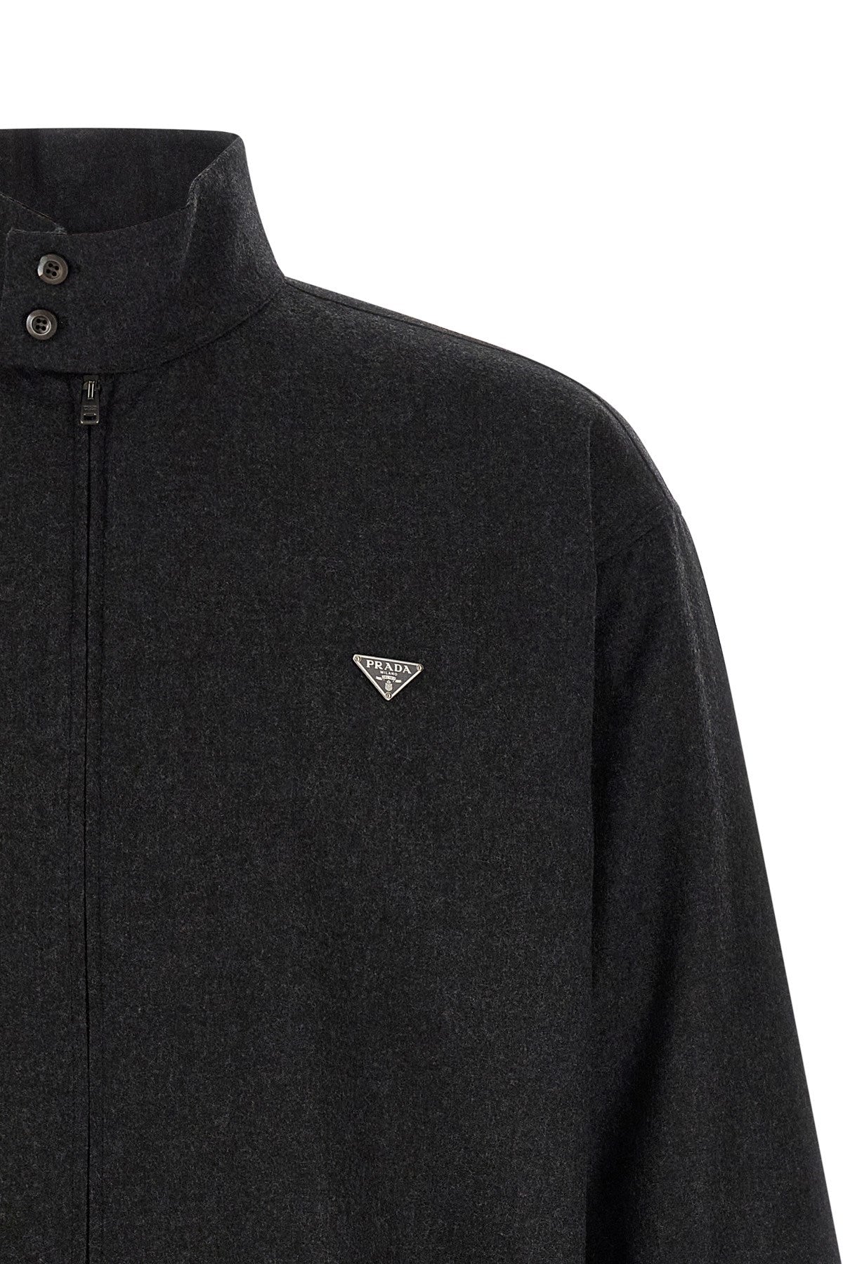 Prada Men's Wool Shirt Jacket in Gray
