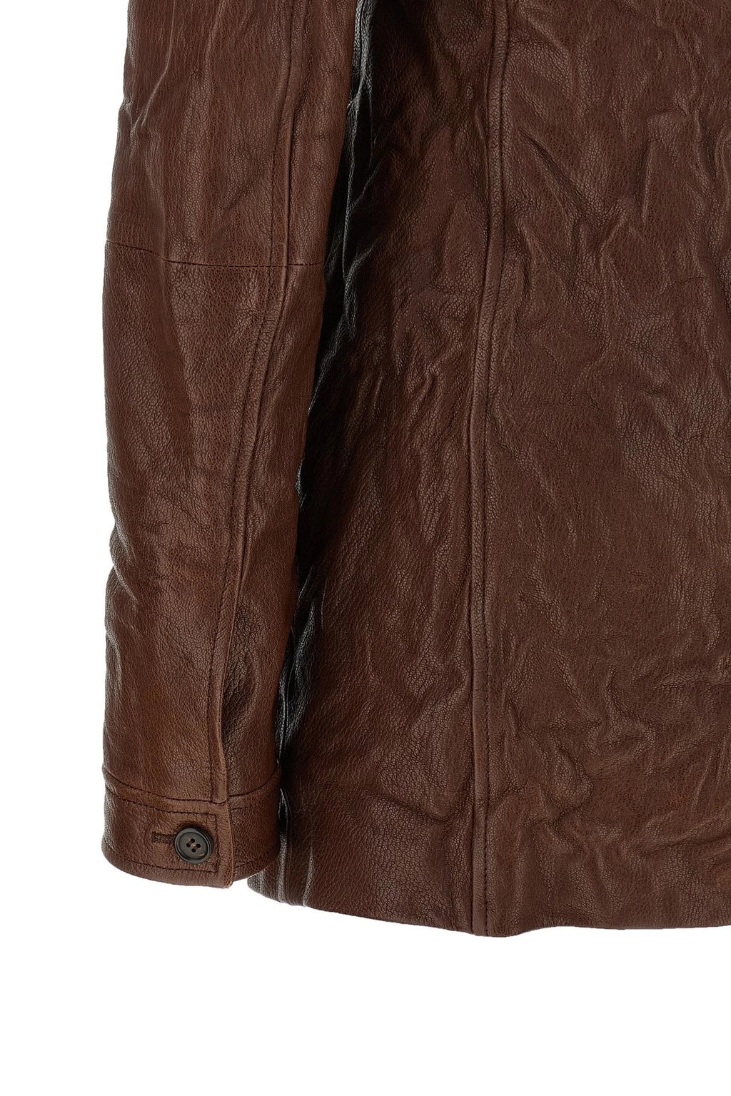 MIU MIU Women's Vintage Leather Dress in Brown