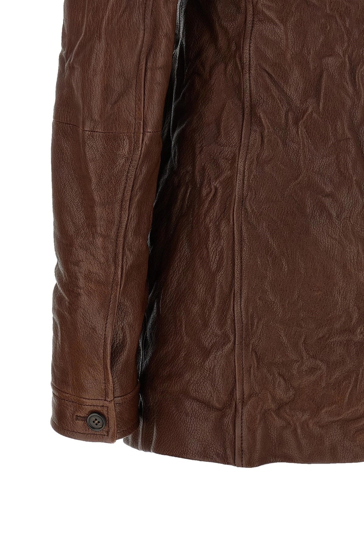 MIU MIU Women's Vintage Leather Dress in Brown