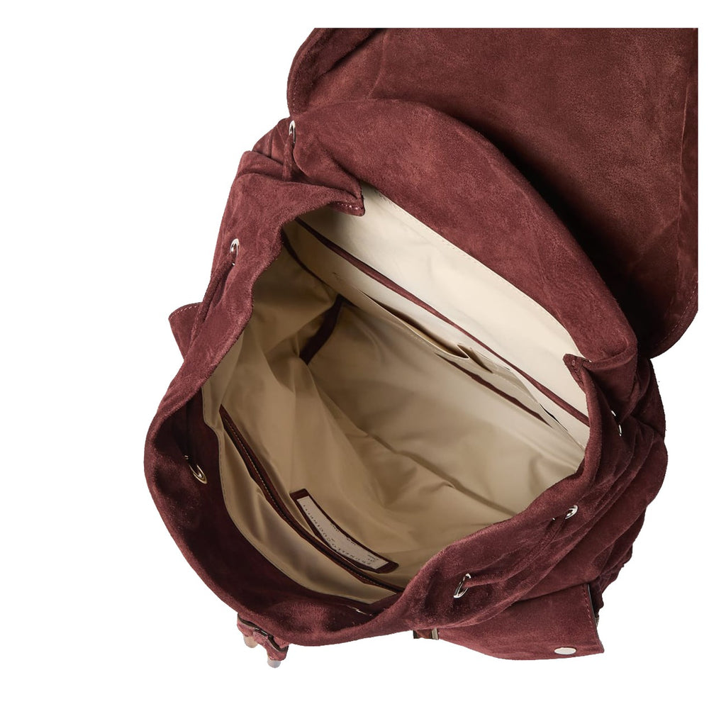 Brunello Cucinelli Men's Suede Leisure Backpack in Burgundy