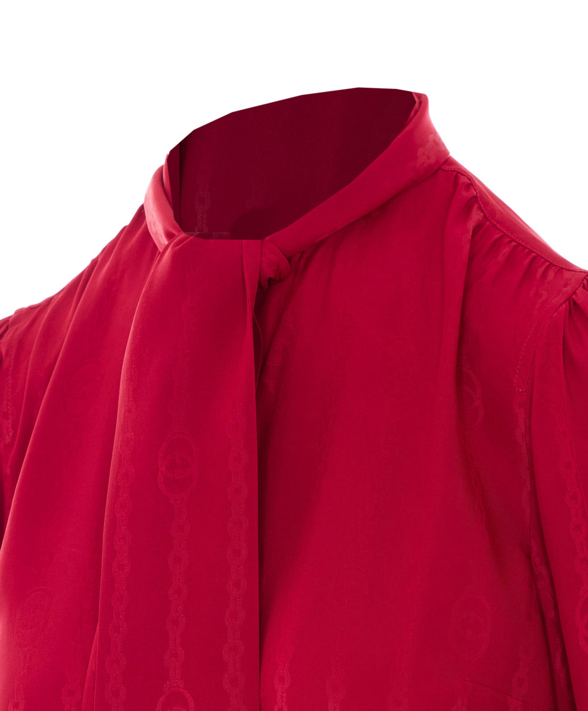 Gucci Women's Interlocking G Chain Silk Jacquard in Red - view 4
