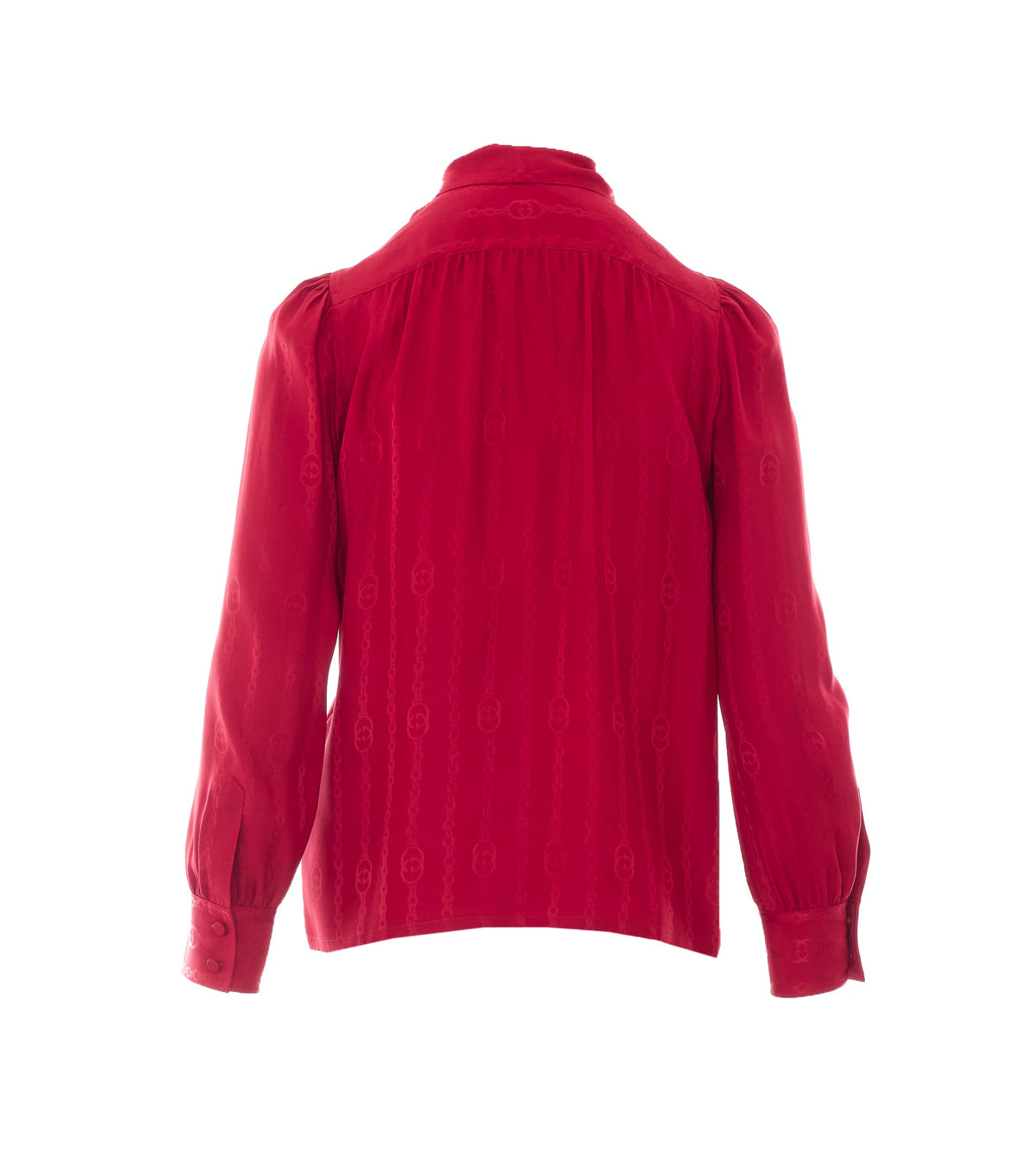Gucci Women's Interlocking G Chain Silk Jacquard in Red - view 3
