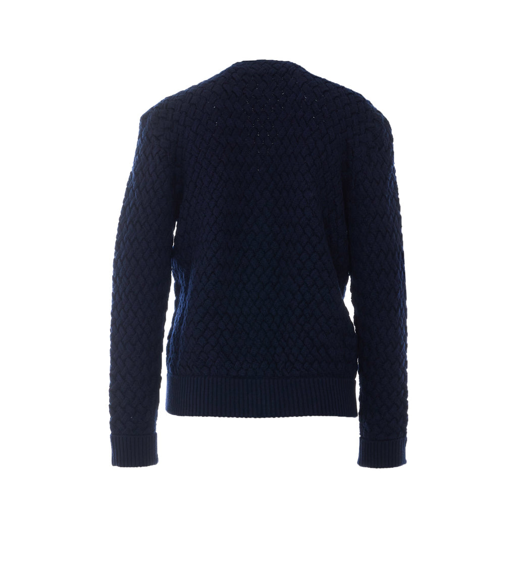Bottega Veneta Women's Intrecciato Wool in Midnight Blue - view 3