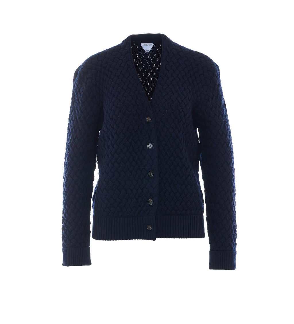 Bottega Veneta Women's Intrecciato Wool in Midnight Blue - view 1