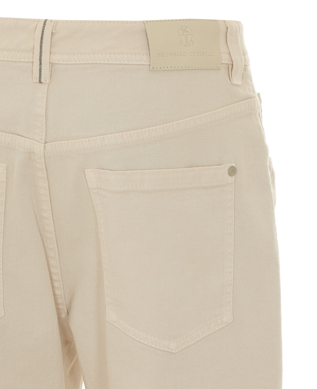 Brunello Cucinelli Women's Jeans in Ecru Cotton - view 3