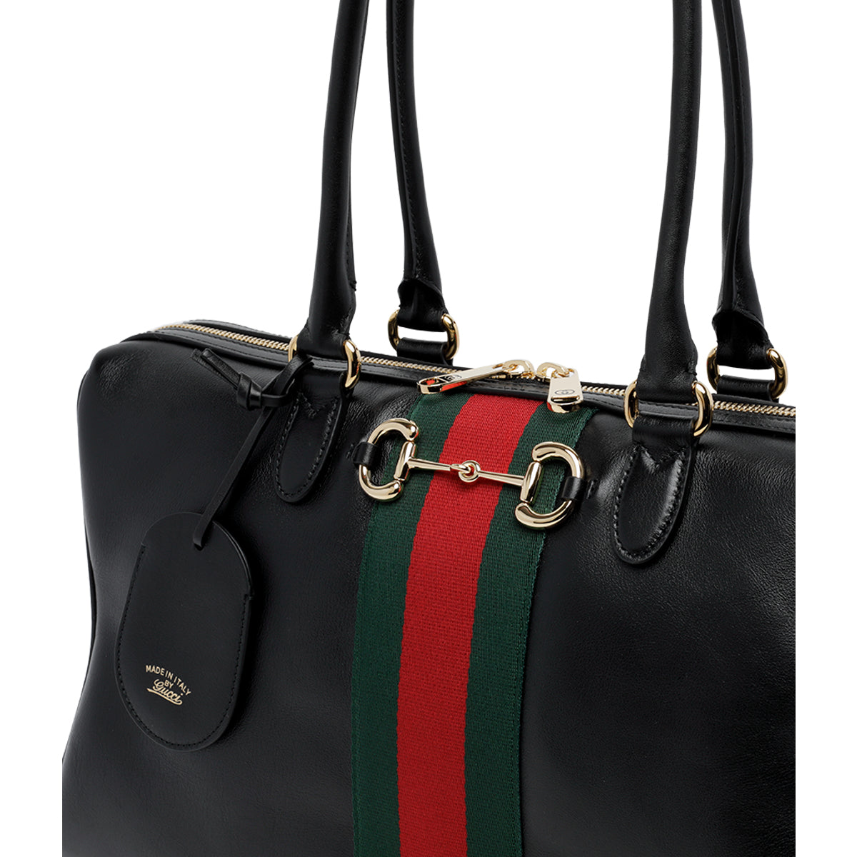 Gucci Women's Large Borsetto Boston Bag in Black Leather - view 4