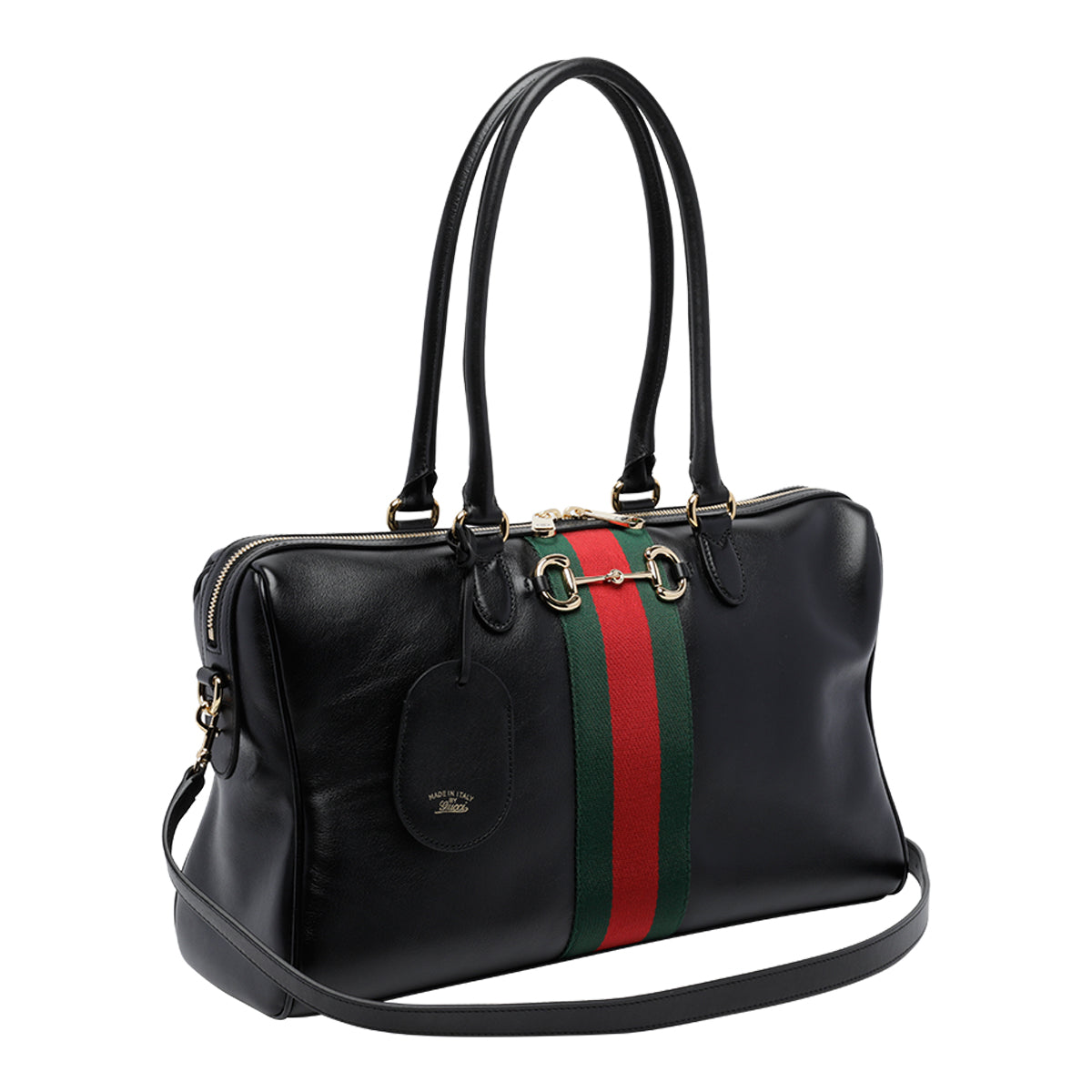 Gucci Women's Large Borsetto Boston Bag in Black Leather - view 2
