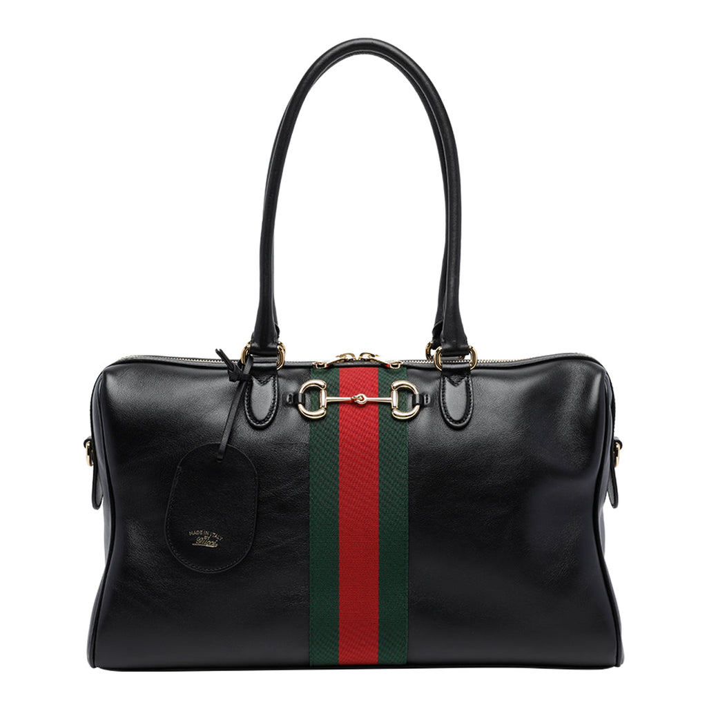 Gucci Women's Large Borsetto Boston Bag in Black Leather - view 1