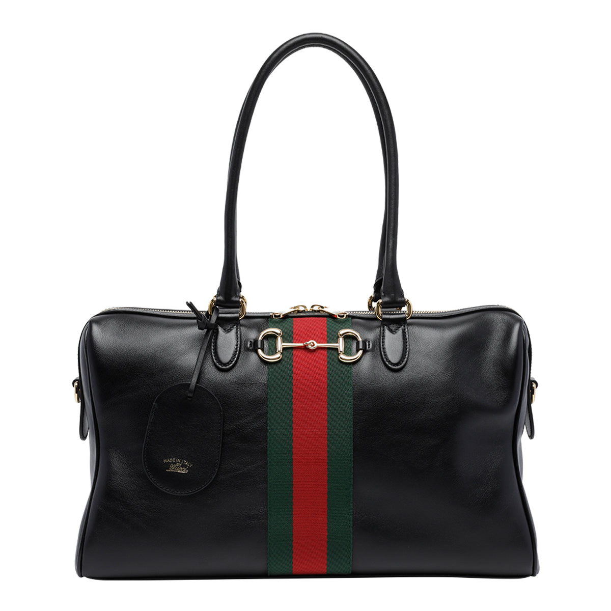 Gucci Women's Large Borsetto Boston Bag in Black Leather - view 1