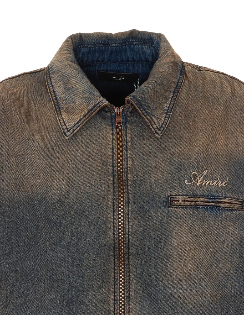 Amiri Men's Lea Bones Denim Jacket in Dust Cotton - view 4