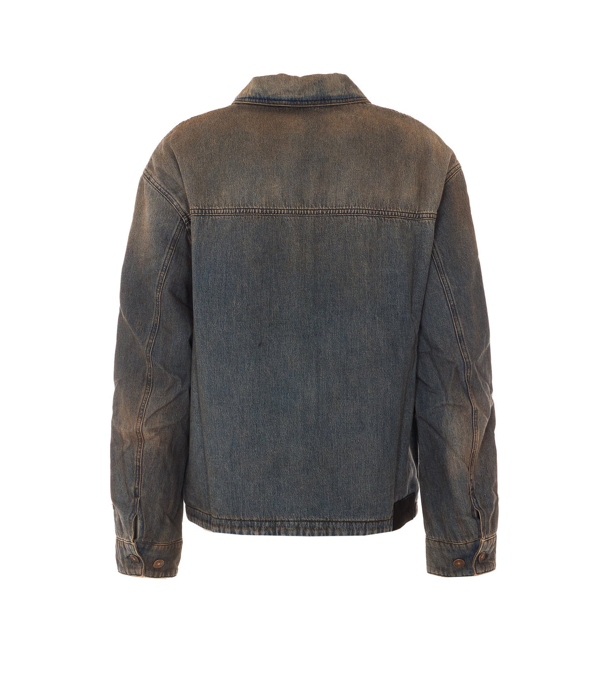 Amiri Men's Lea Bones Denim Jacket in Dust Cotton - view 3