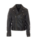 Golden Goose Men's Leather Biker Jacket in Black Cotton - view 1