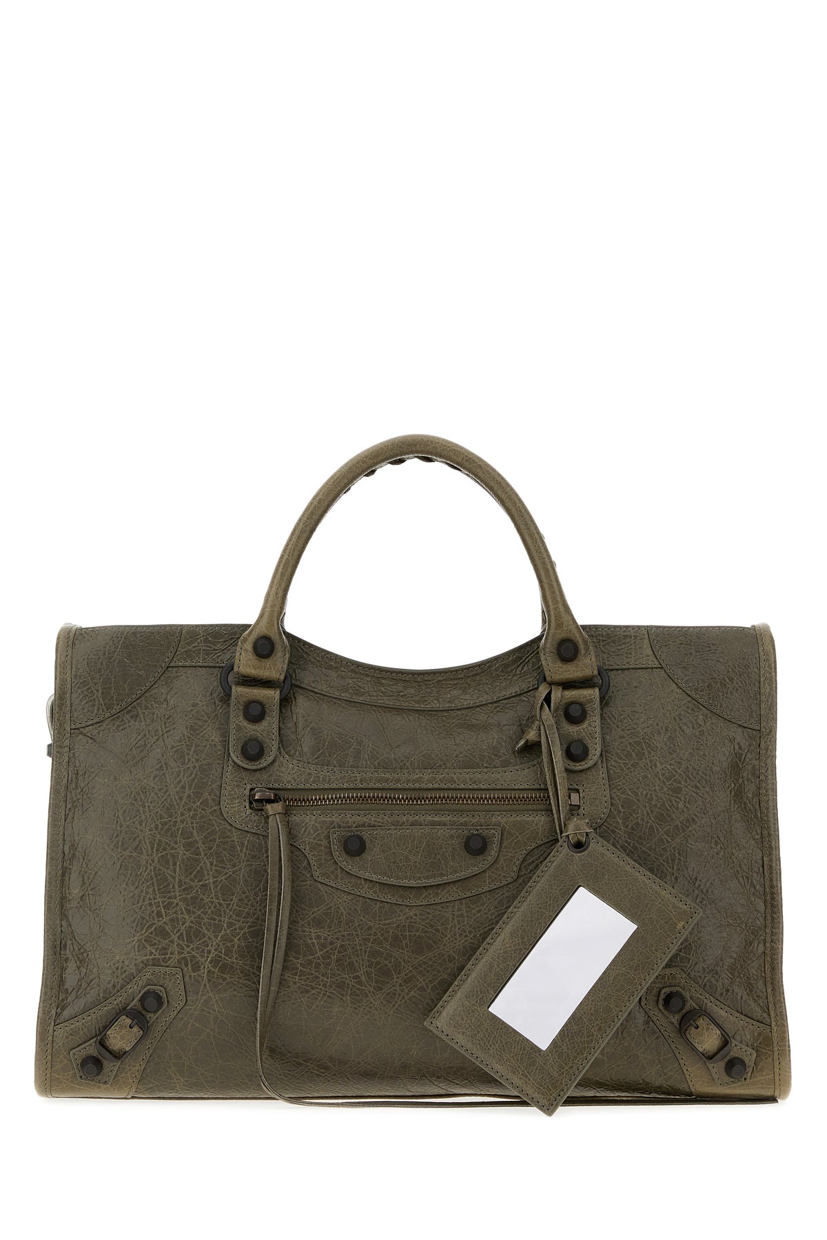Balenciaga Women's Le City Medium Leather Handbag in Army Green