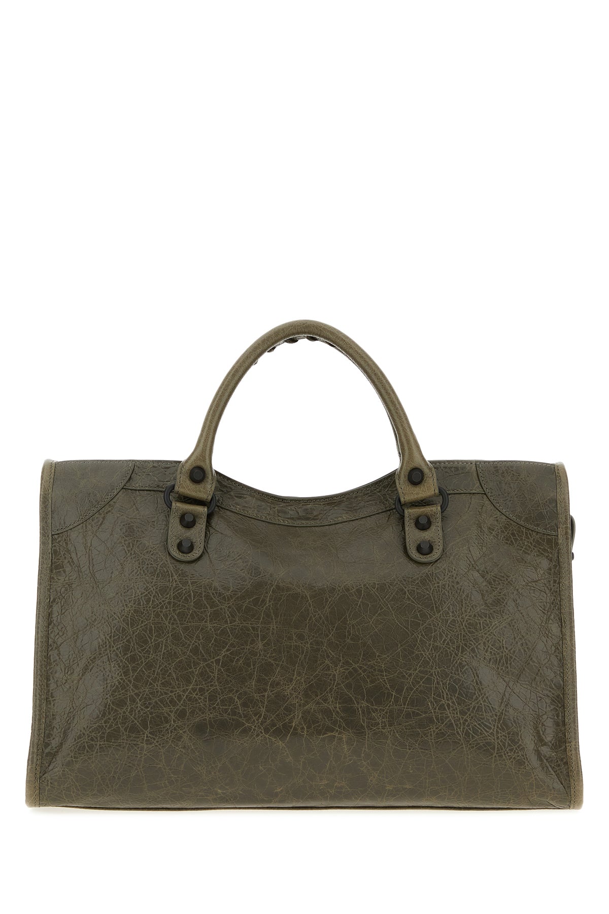Balenciaga Women's Le City Medium Leather Handbag in Army Green