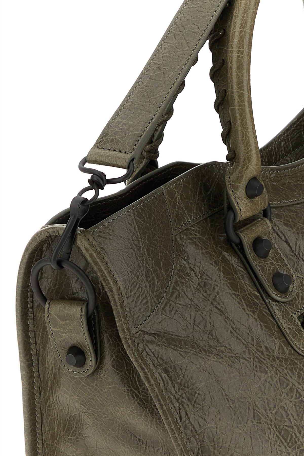 Balenciaga Women's Le City Medium Leather Handbag in Army Green