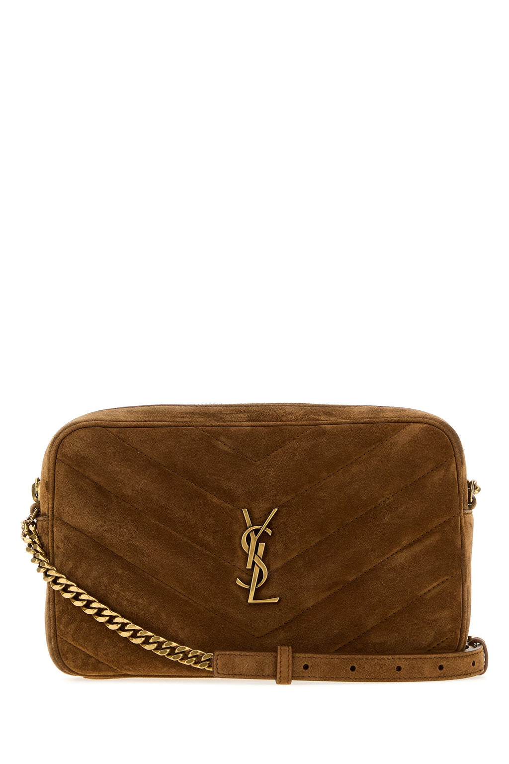 Saint Laurent Women's LouLou Suede Crossbody Bag in Camel
