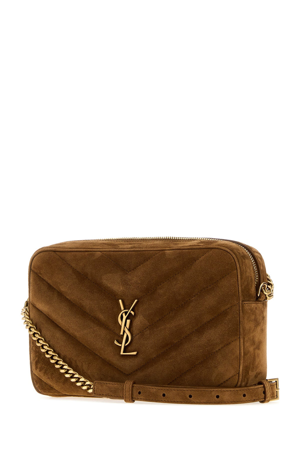Saint Laurent Women's LouLou Suede Crossbody Bag in Camel