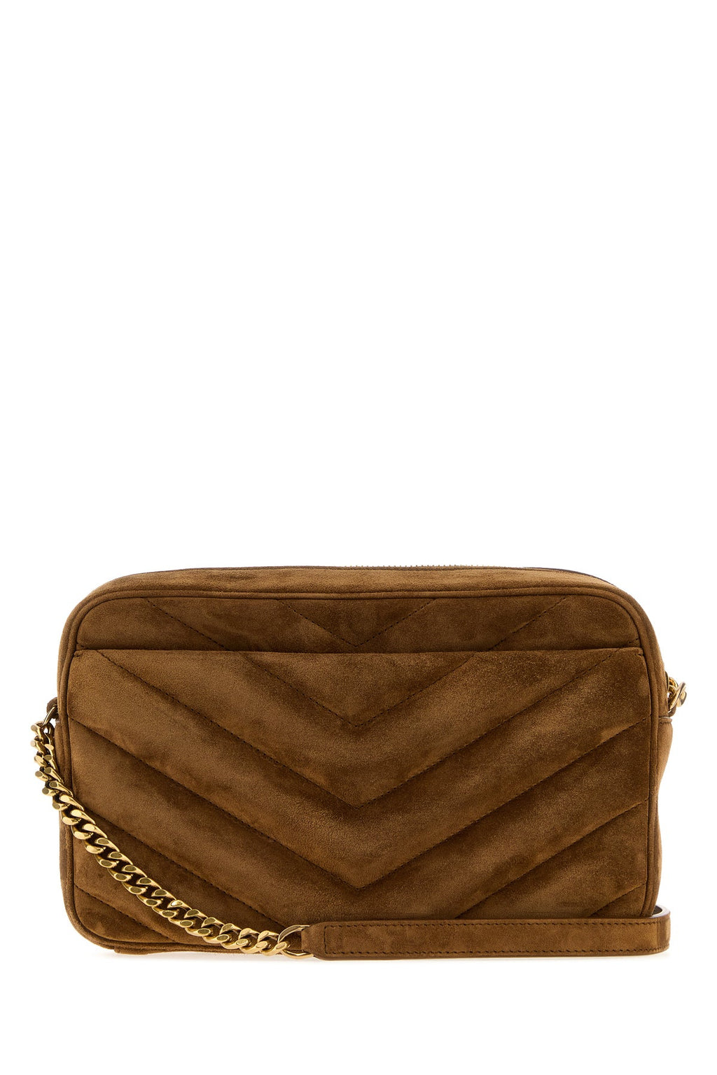 Saint Laurent Women's LouLou Suede Crossbody Bag in Camel
