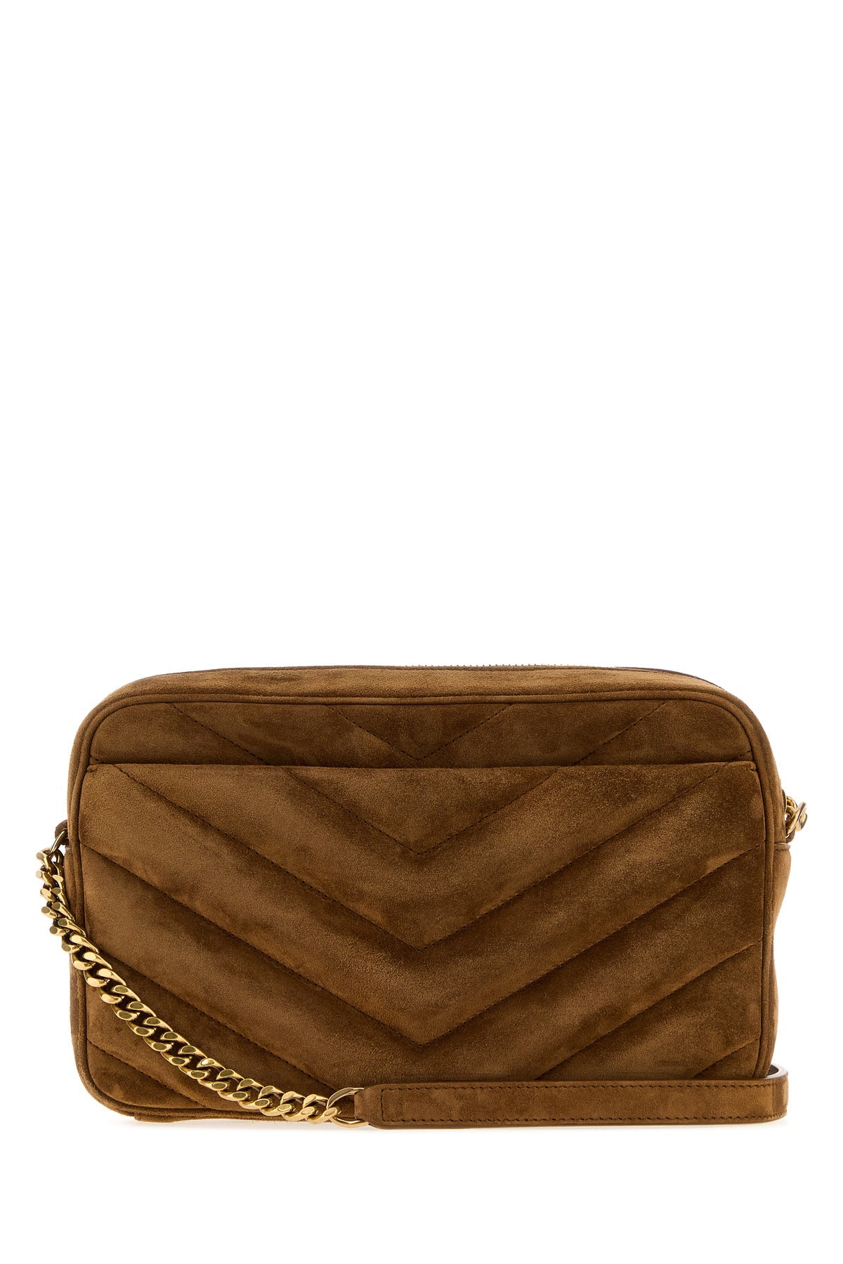 Saint Laurent Women's LouLou Suede Crossbody Bag in Camel