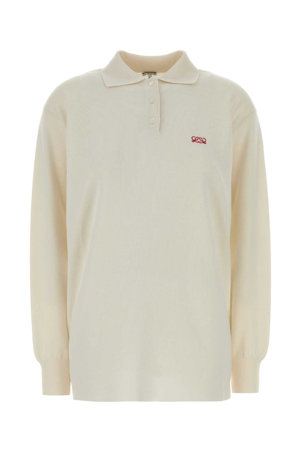 Loewe Women's Cashmere Polo Sweater in White - view 1