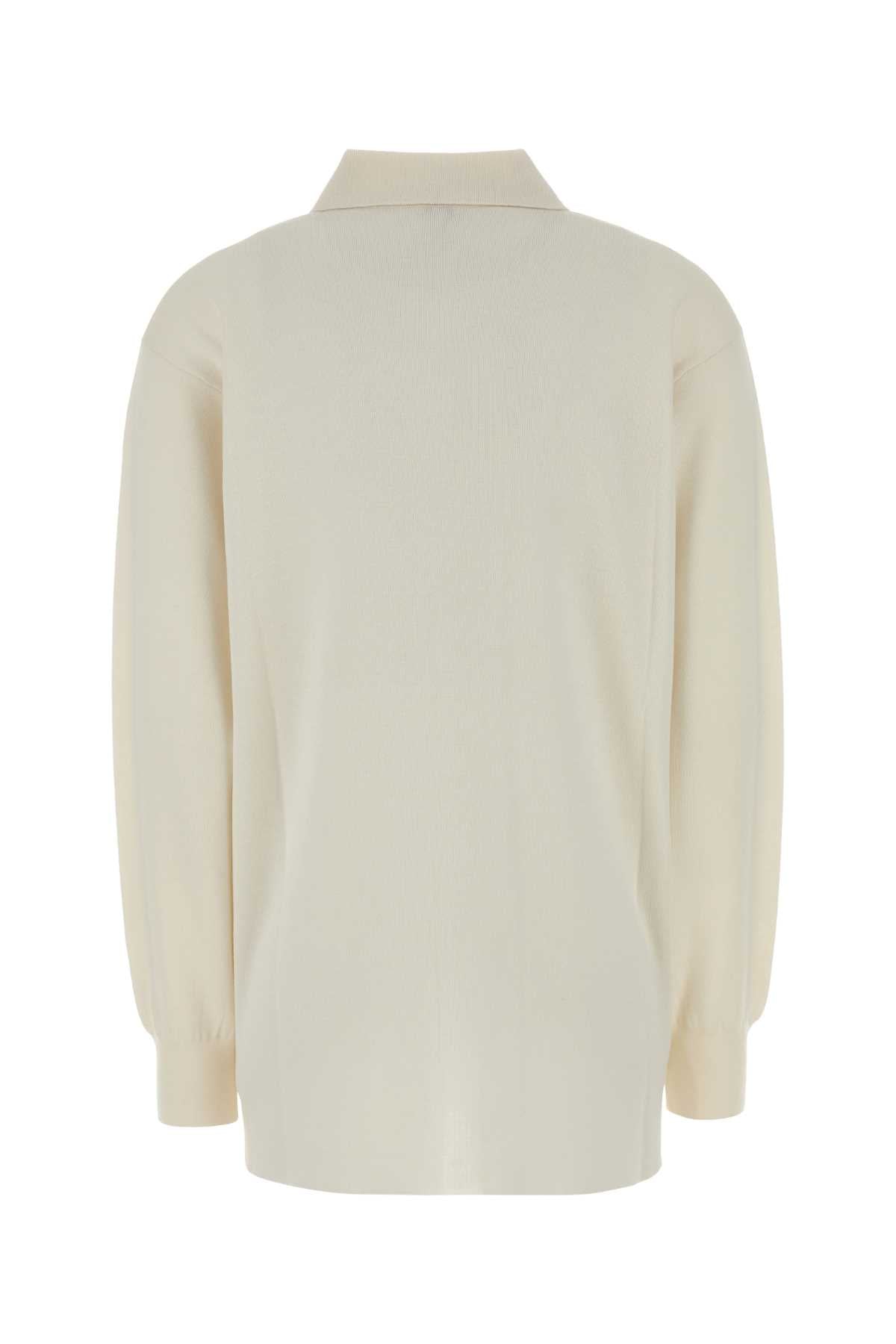 Loewe Women's Cashmere Polo Sweater in White - view 2