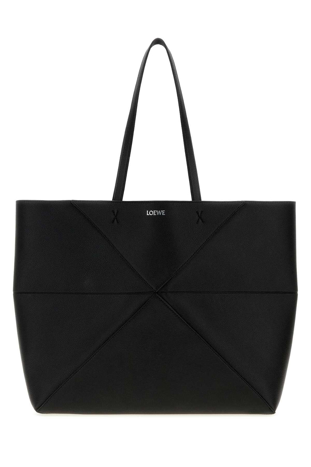 Loewe Women's Suede Puzzle Fold Tote in Black - view 1