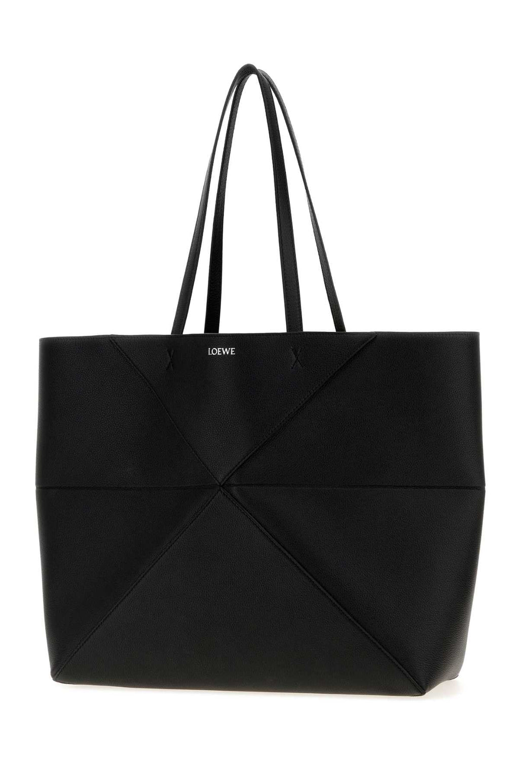 Loewe Women's Suede Puzzle Fold Tote in Black - view 2