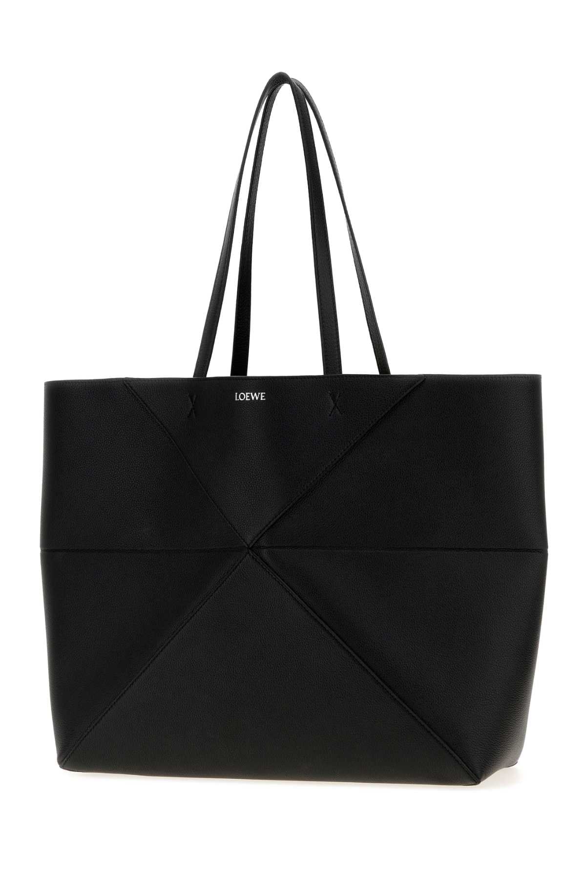 Loewe Women's Suede Puzzle Fold Tote in Black - view 2
