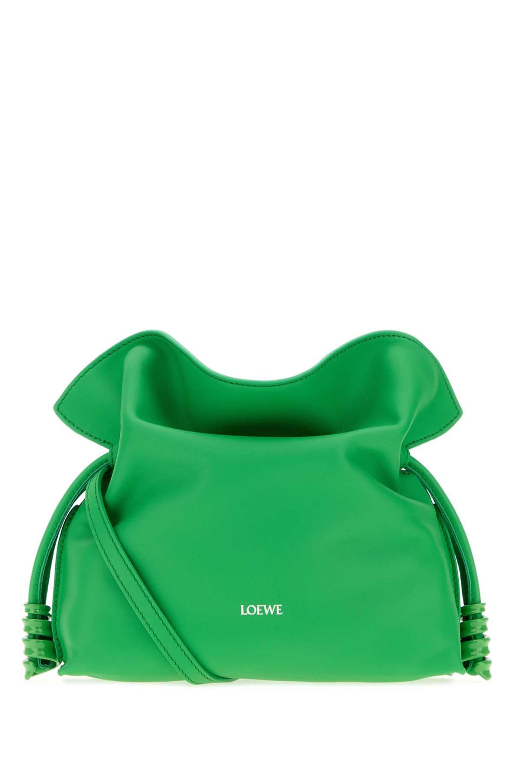 Loewe Women's Suede Flamenco Clutch in Clover Green - view 1