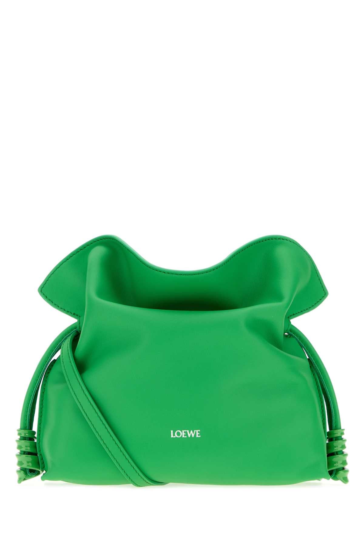 Loewe Women's Suede Flamenco Clutch in Clover Green - view 1