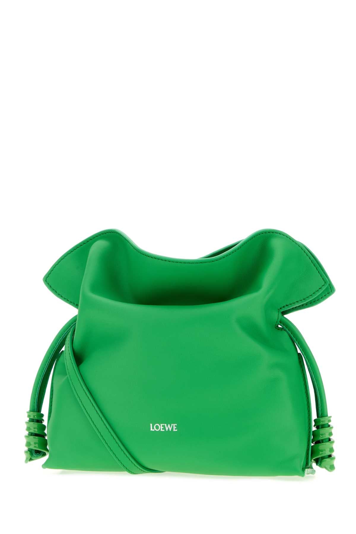 Loewe Women's Suede Flamenco Clutch in Clover Green - view 2