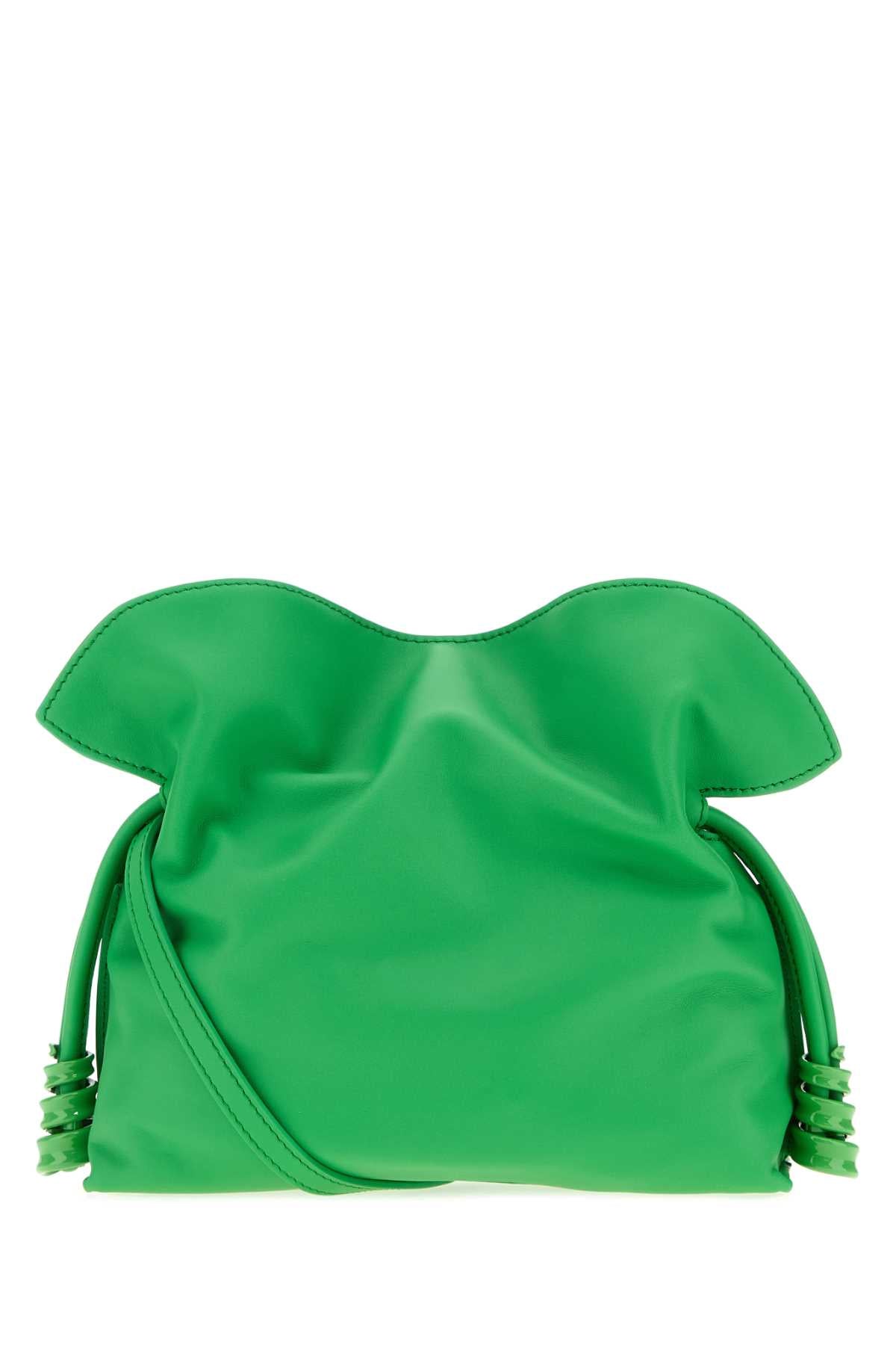 Loewe Women's Suede Flamenco Clutch in Clover Green - view 3