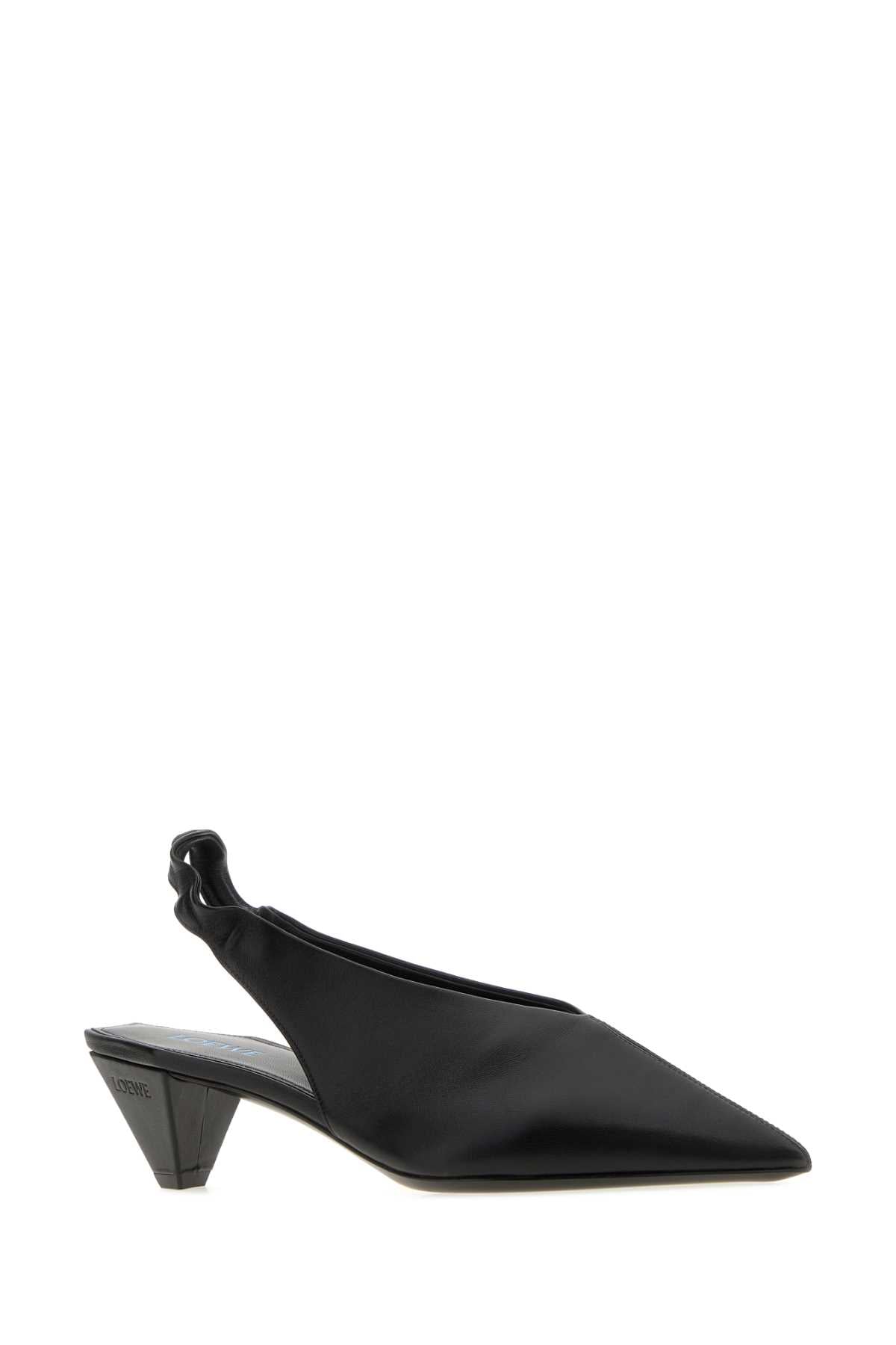 Loewe Women's Leather Origami Cubic Slingbacks in Black - view 2