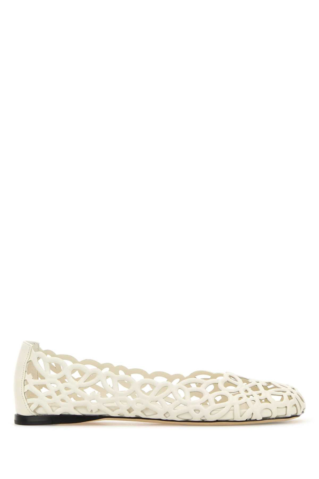 Loewe Women's Leather Petal Anagram Ballerinas in White - view 1