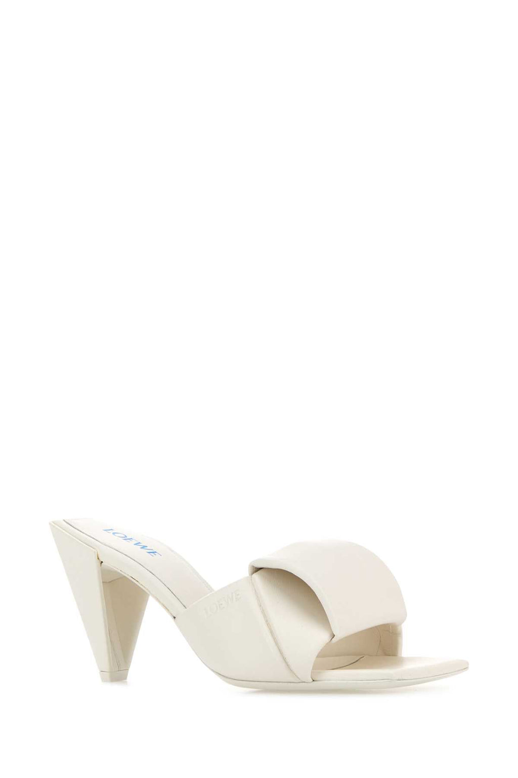 Loewe Women's Leather Origami Slides in White - view 2