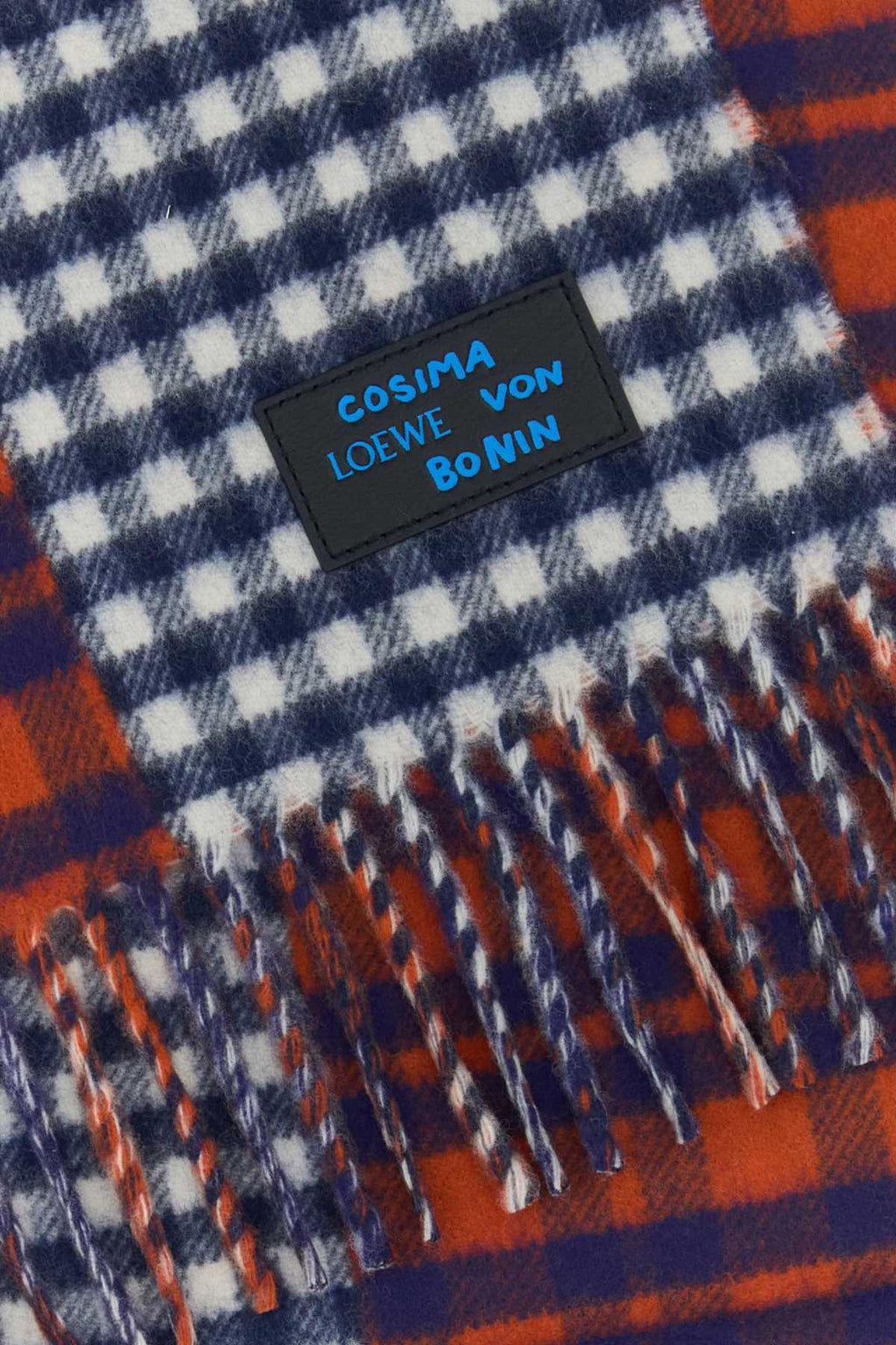 Loewe Women's Wool Cashmere Scarf in Red/Blue - view 3