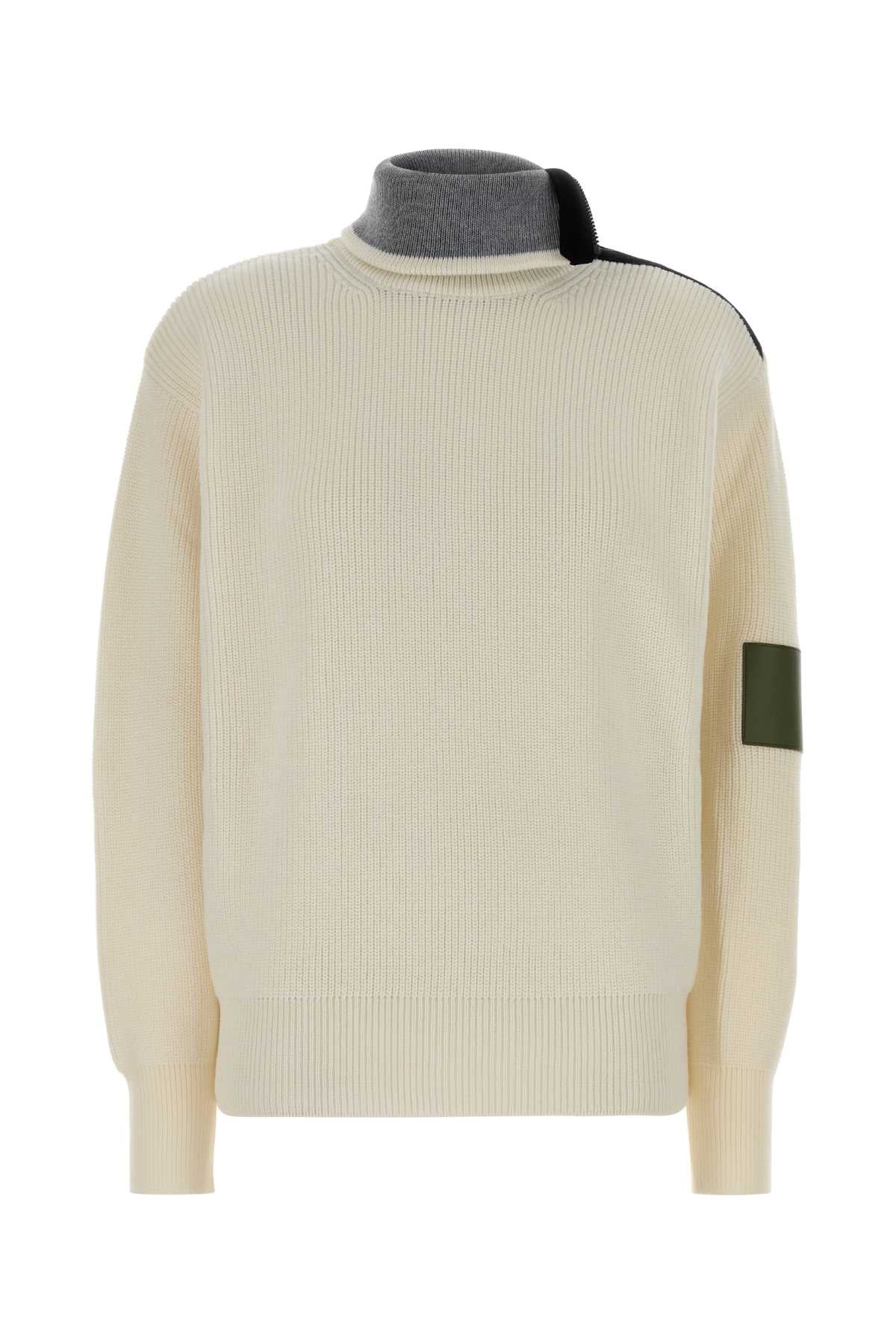 Loewe Women's Wool Zip-Up Sweater in White - view 1