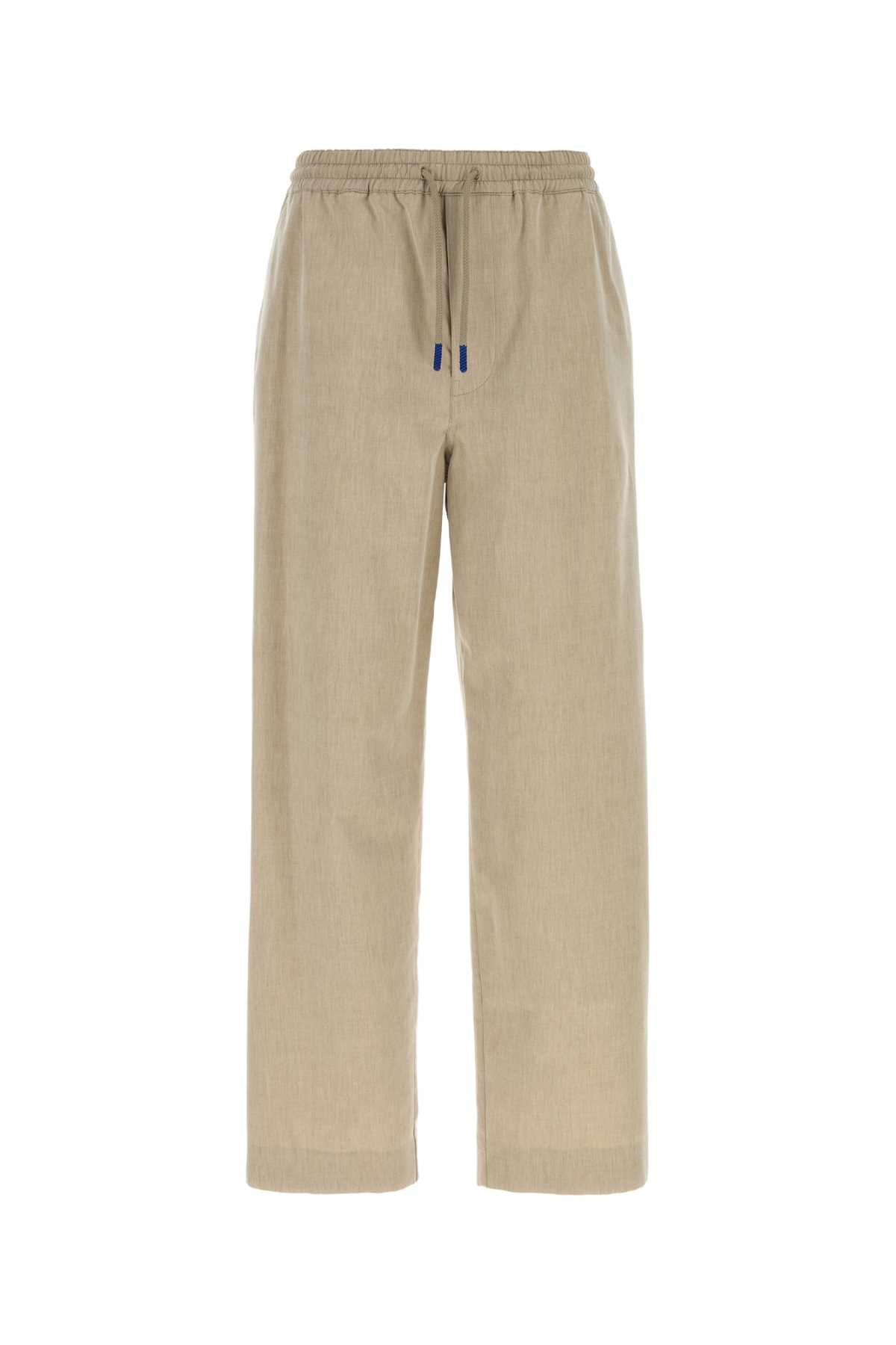 Loewe Men's Wool Drawstring Trousers in Beige - view 1