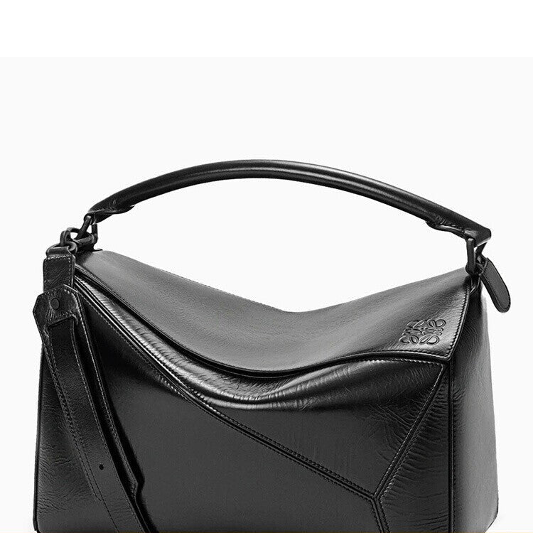 Loewe Men's Puzzle Large Shoulder Bag in Black