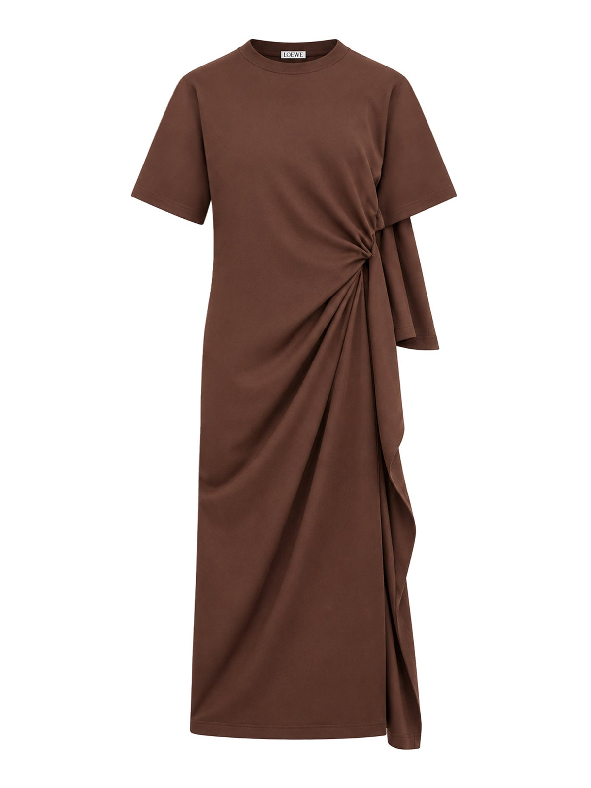 Loewe Women's Draped Cape Dress in Dark Brown Polyester - view 1