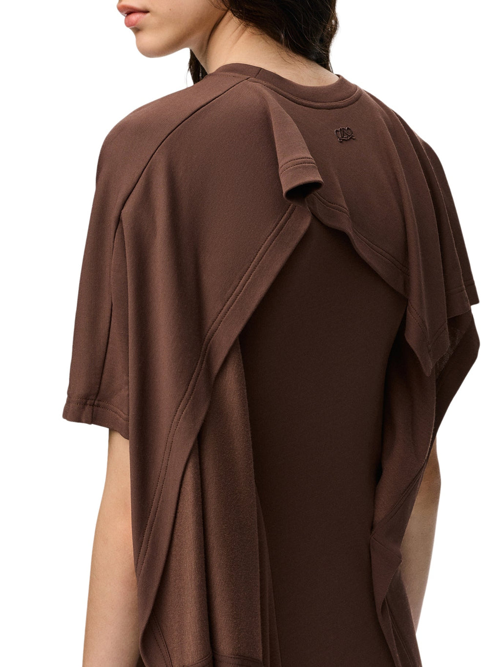 Loewe Women's Draped Cape Dress in Dark Brown Polyester - view 4