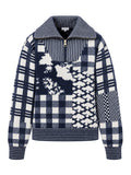 Loewe Women's Wool Jacquard Sweater in Navy/White - view 1