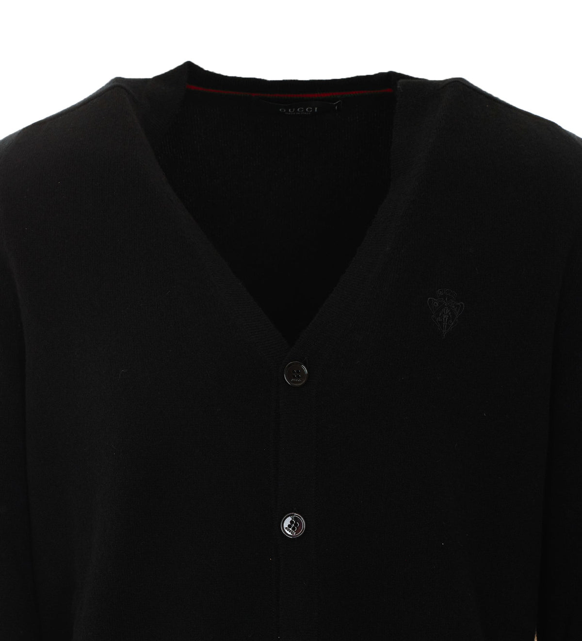 Gucci Men's Logo Cardigan in Black Cashmere - view 4