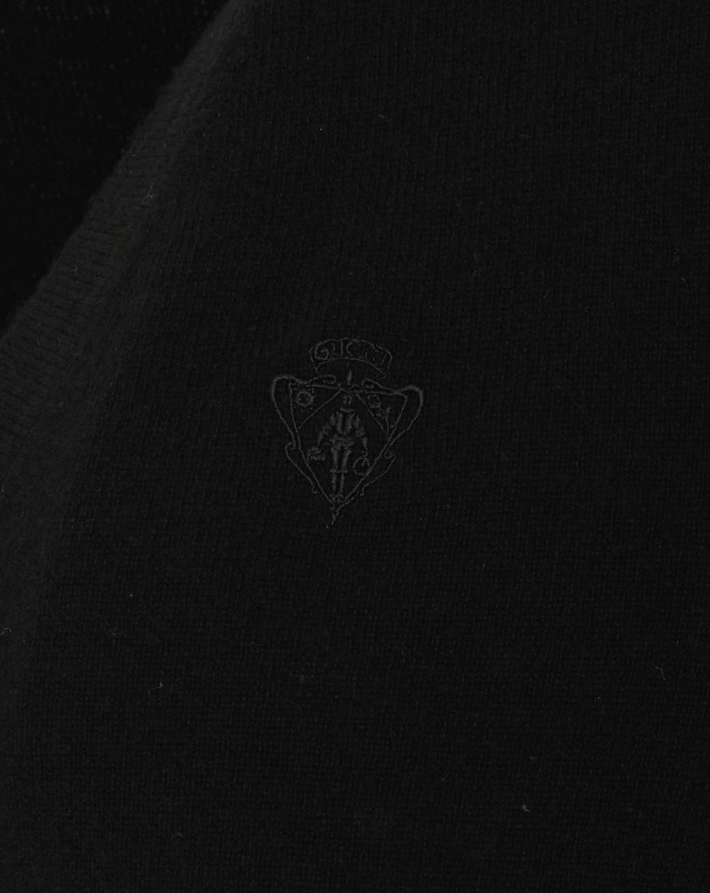 Gucci Men's Logo Cardigan in Black Cashmere - view 2