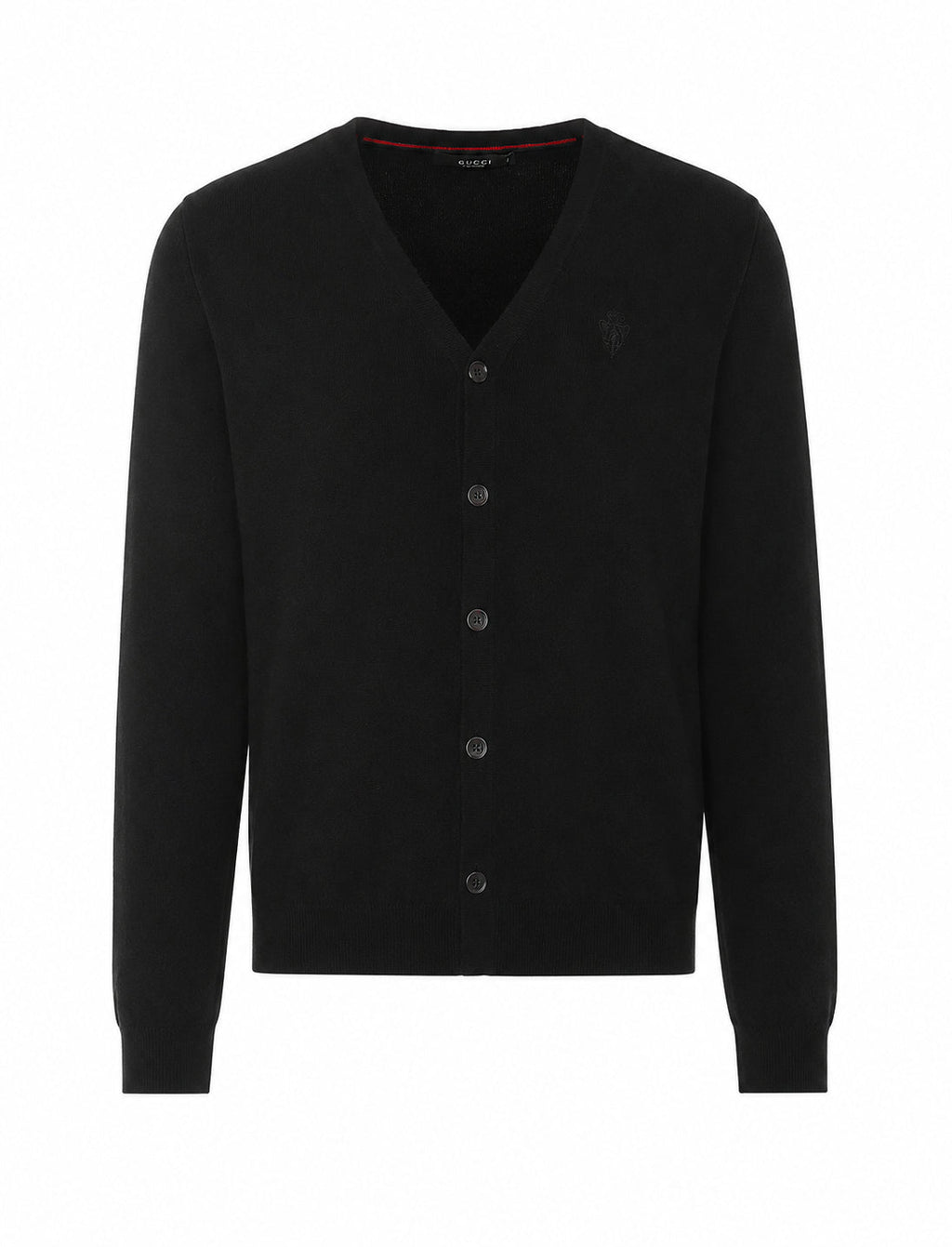 Gucci Men's Logo Cardigan in Black Cashmere - view 1