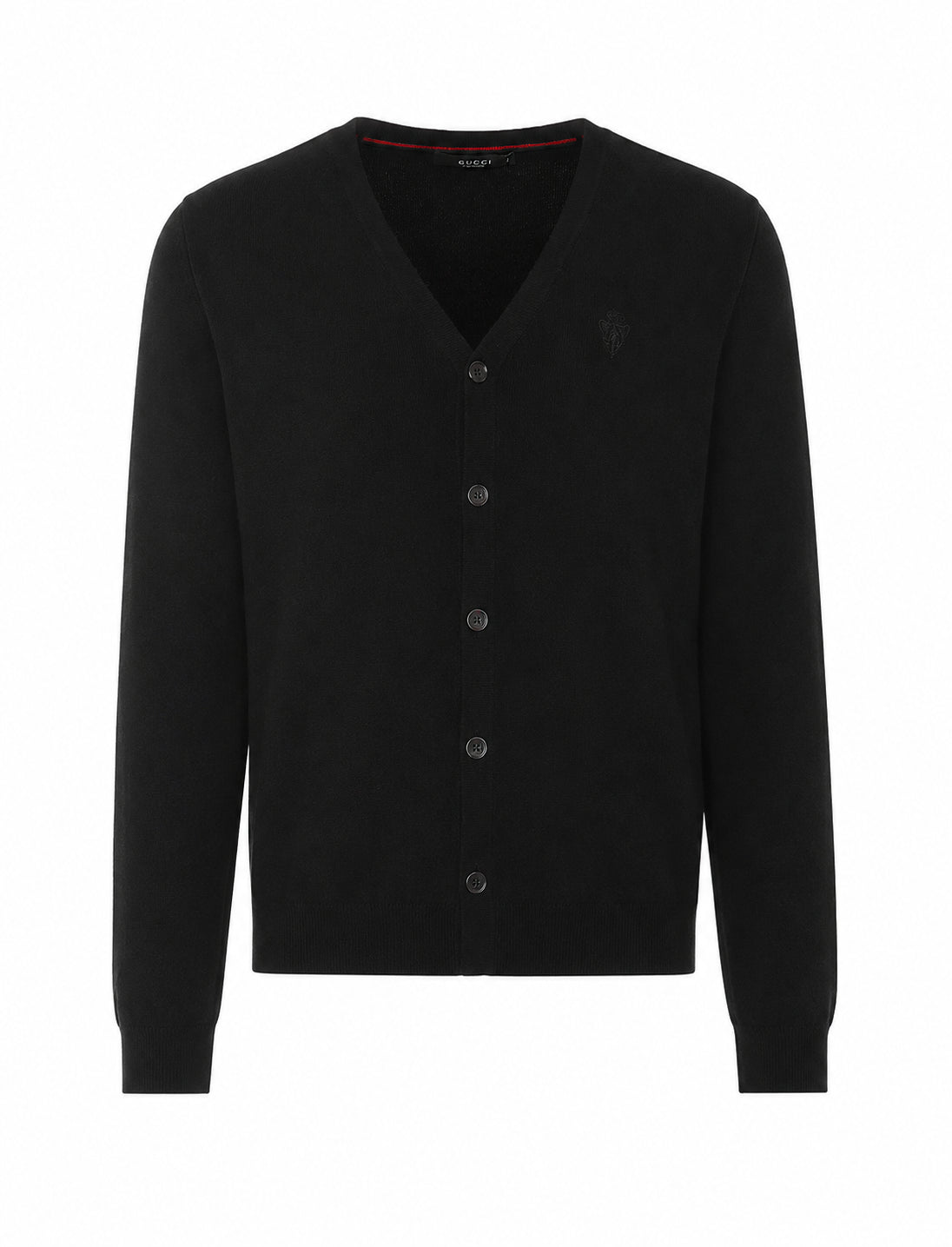 Gucci Men's Logo Cardigan in Black Cashmere - view 1