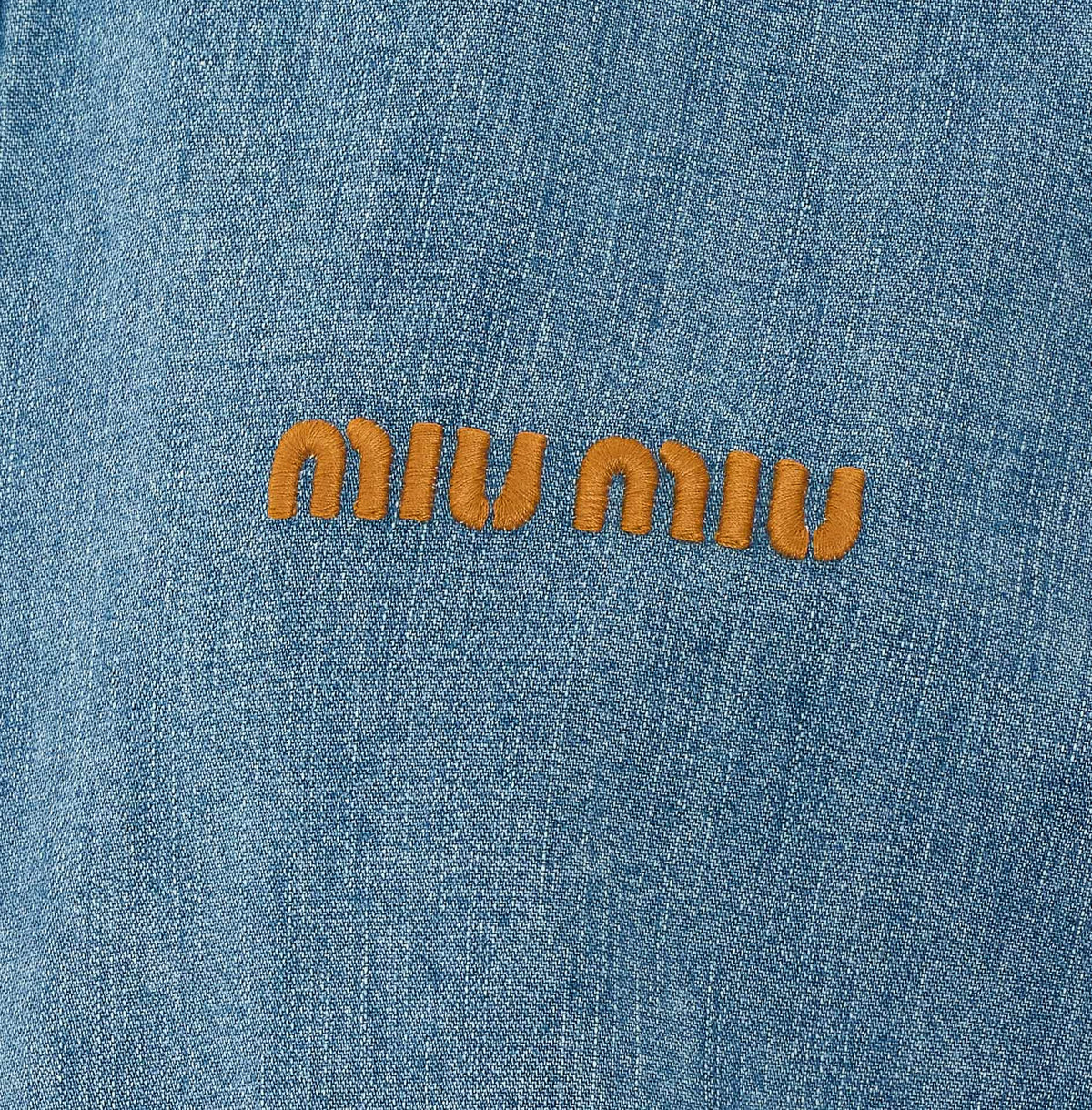 Miu Miu Women's Logo Miu Miu Shirt in Denim Cotton - view 3