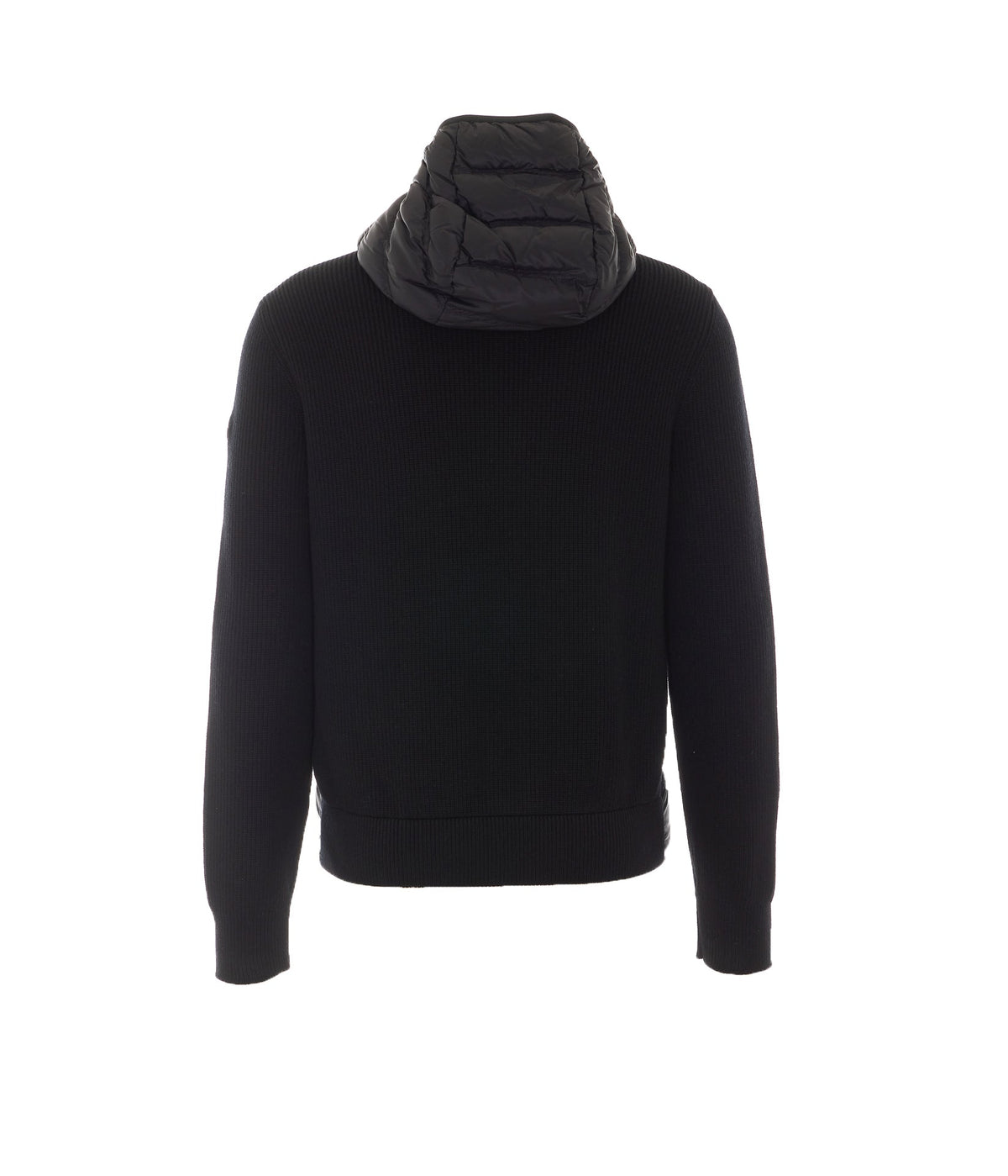 Moncler Men's Logo Padded Cardigan in Black Wool - view 2