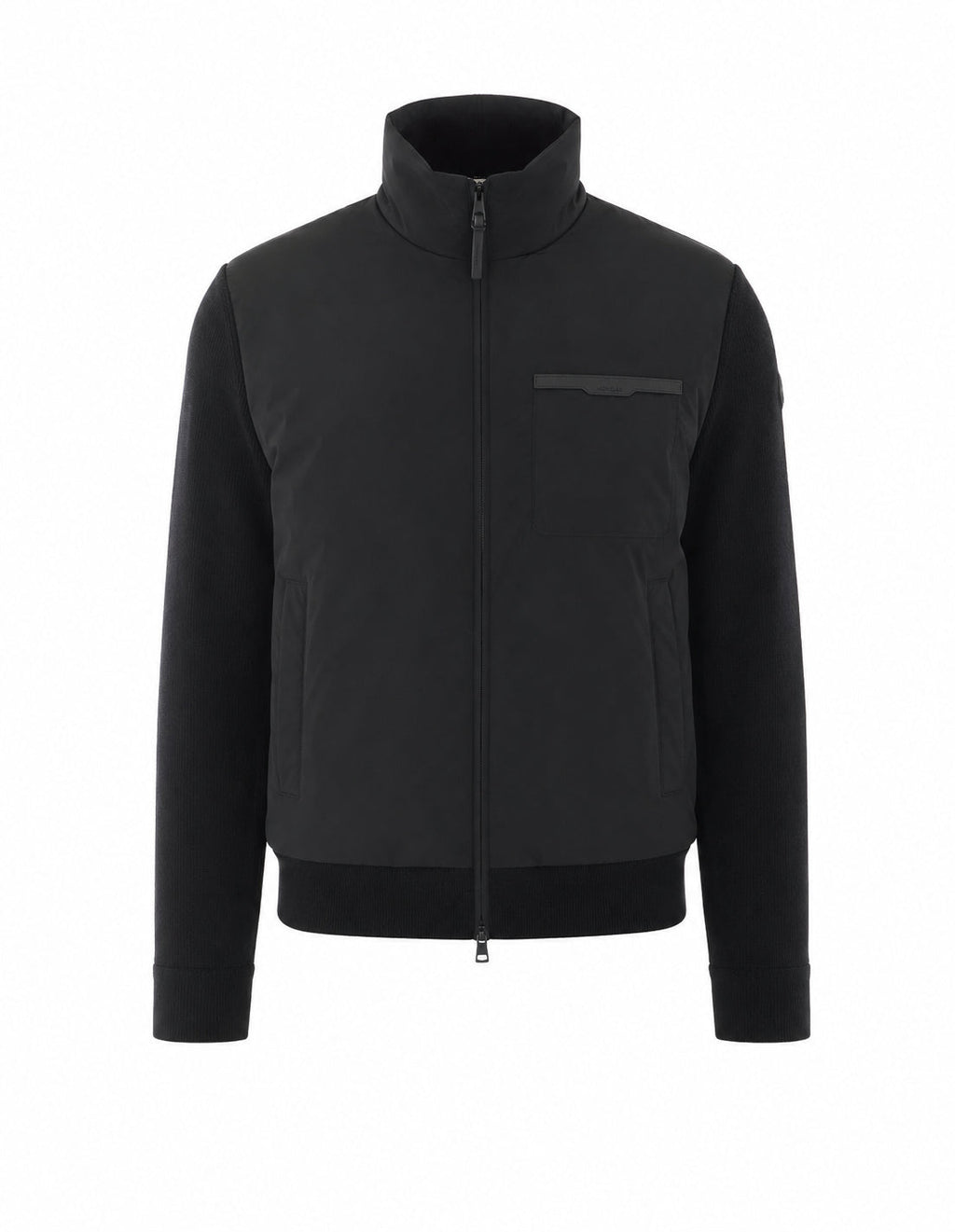 Moncler Men's Logo Padded Cardigan in Black Cashmere - view 1
