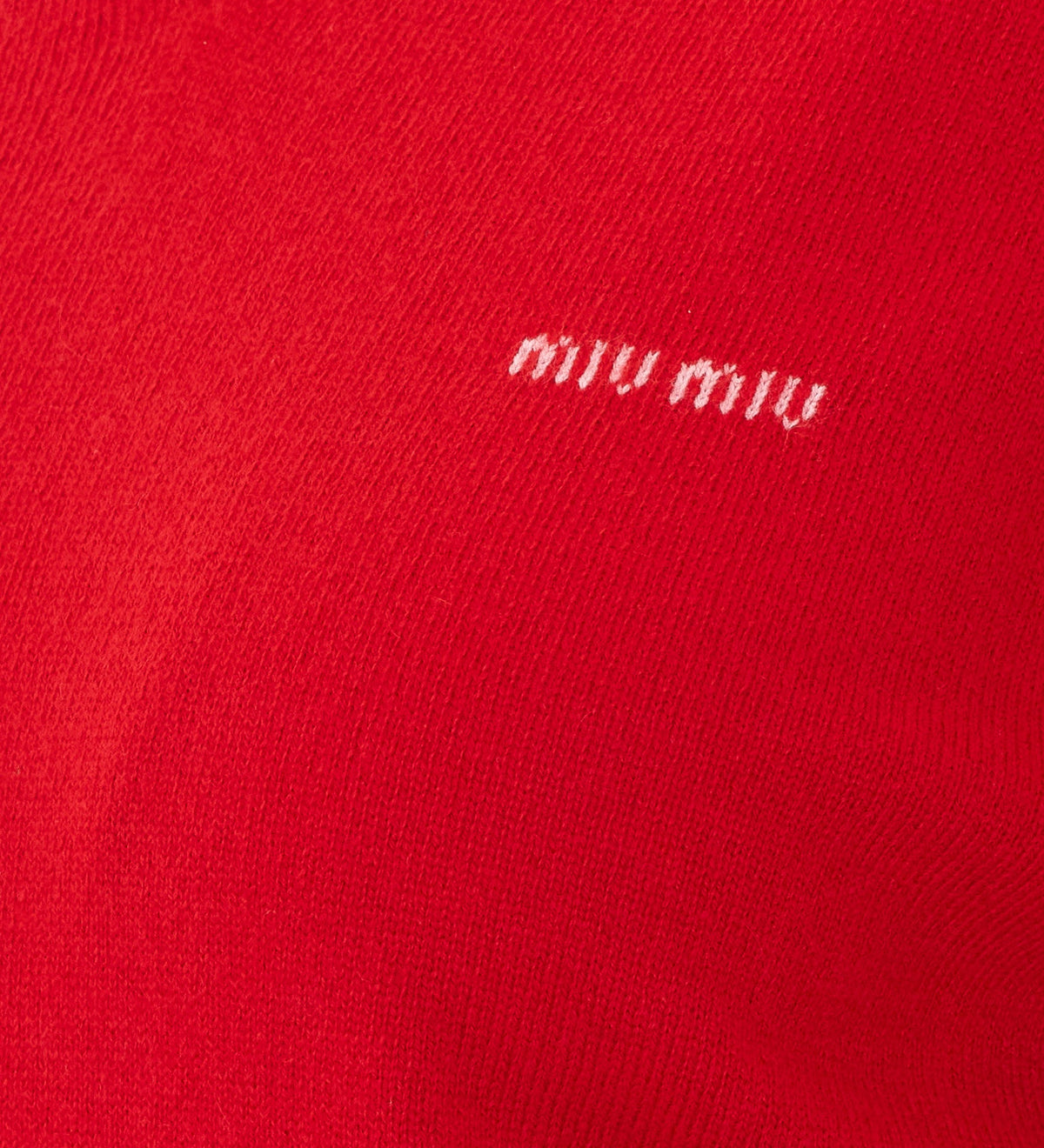 Miu Miu Women's Logo Sweater in Red Cashmere - view 3